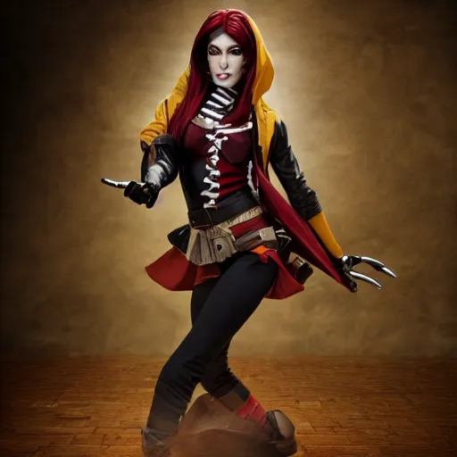 Image similar to full body photo beautiful harlequin rogue, highly detailed, 4k, HDR, smooth, sharp focus, hyper realistic, high resolution, award-winning photo