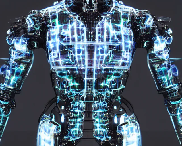Image similar to a leaked screenshot of Balenciaga's cybernetic enhancements