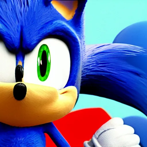 Prompt: Sonic the Hedgehog in purgatory