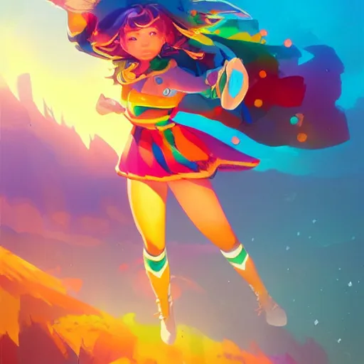 Image similar to hero world rainbow brite, behance hd by jesper ejsing, by rhads, makoto shinkai and lois van baarle, ilya kuvshinov, rossdraws global illumination