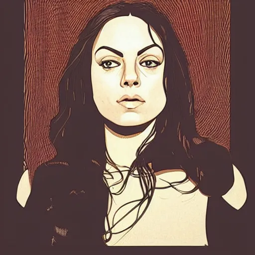 Prompt: “ mila kunis retro minimalist portrait by jean giraud, art of moebius, sharp, smooth face, comic, 8 k ”