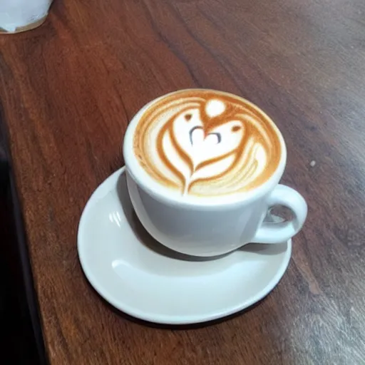 Image similar to latte art of a cat