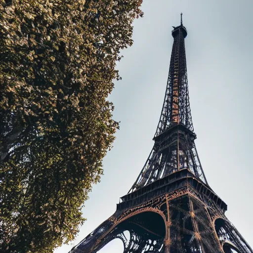 Prompt: photo of a bison on the background of the Eiffel Tower, 50mm, beautiful photo