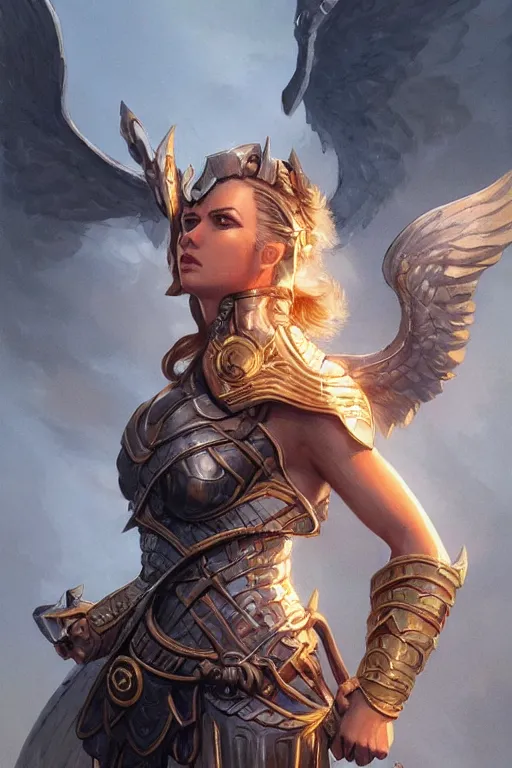 Image similar to amazon valkyrie athena, d & d, fantasy, portrait, highly detailed, headshot, digital painting, trending on artstation, concept art, sharp focus, illustration, art by artgerm and greg rutkowski and magali villeneuve