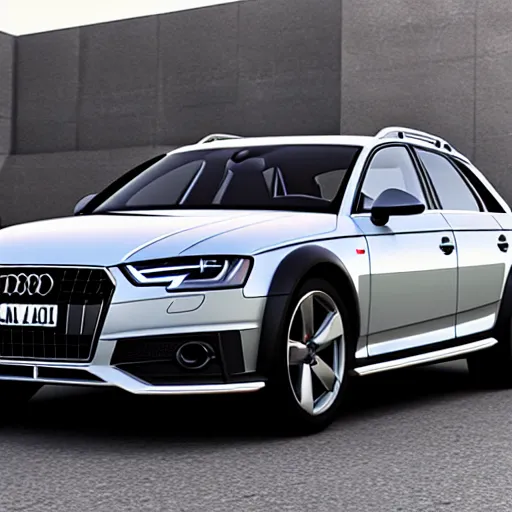 Image similar to audi a 4 quattro allroad ray - tracing render, unreal engine, 3 d, atmospheric light, godrays, award - winning, maya, blender