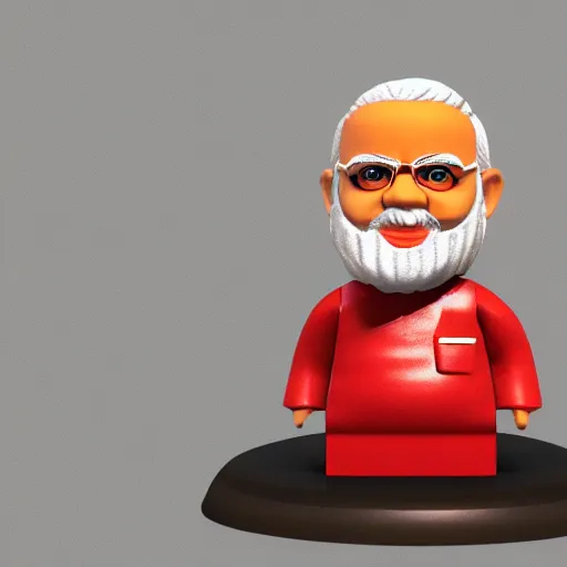 Image similar to narendra modi mini figure, toy, 3 d render, 4 k, hd