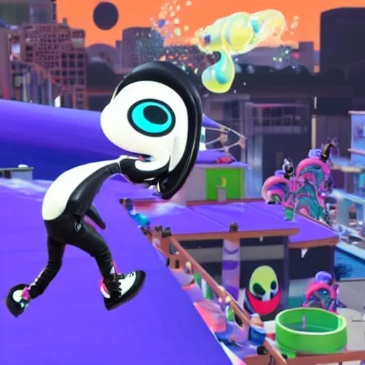 Prompt: drake preforming in splatoon