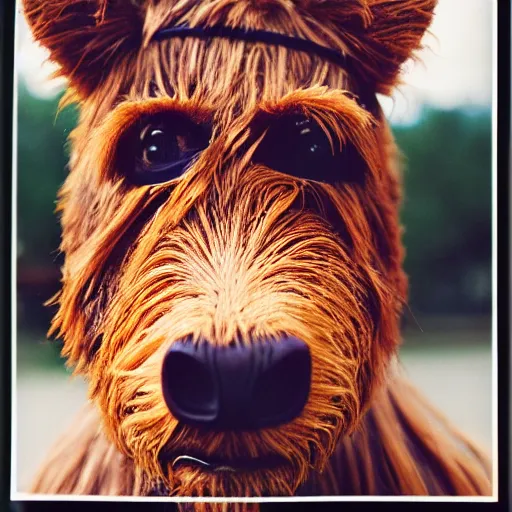 Prompt: realistic photographic portrait of ALF, cinematic style, 35mm, film post process