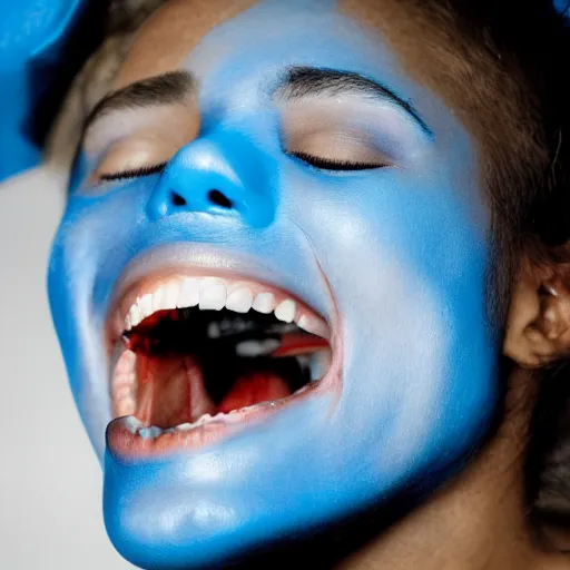 Image similar to exploding blue teeth