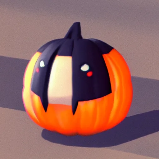 Image similar to A pokemon that looks like a pumpkin, The whole is a big beetle，Trending on art station. Unreal engine.