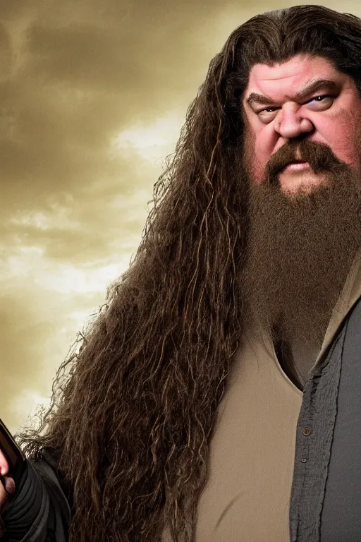 Prompt: hagrid with a shotgun