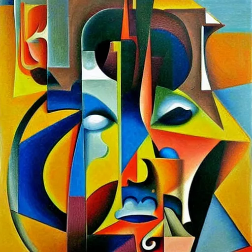 Image similar to intricate, amazing, abstract and / or modernism, cubism and / or romanticism, painting by sergi voltz