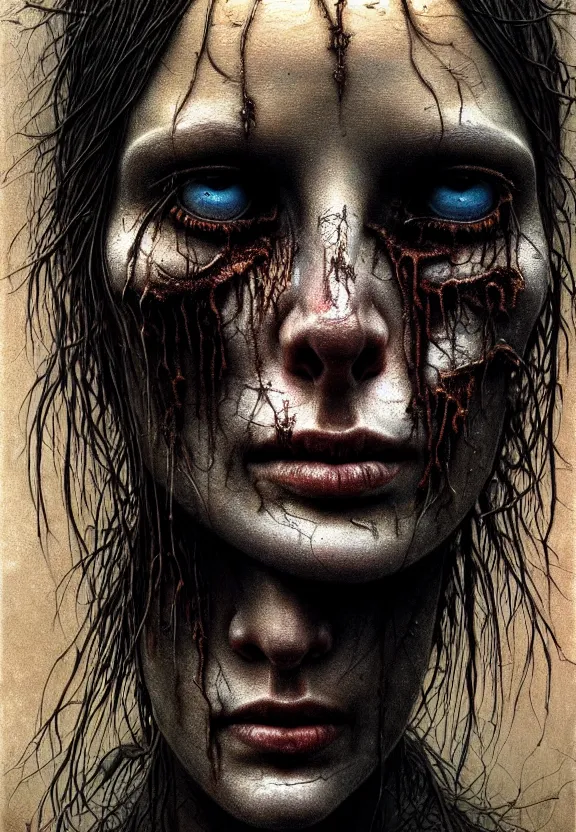 Image similar to ultra realist intricate detailed horror portrait of a single rugged attractive female, accurate features, industrial, apocalyptic, very intricate details, 8 k resolution, dramatic lighting, artstyle zdzisław beksinski, award winning