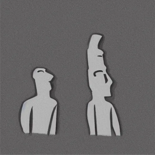 Image similar to easter island minimalistic pencil sketch