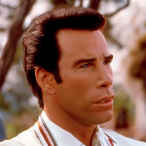 Image similar to A still of John Travolta as Forrest Gump. Extremely detailed. Beautiful. 4K. Award winning.