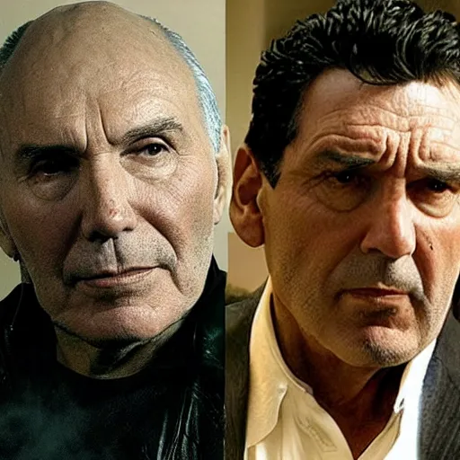 Image similar to Frank Langella as Frank Castle by Frank Frazetta and Frank Miller