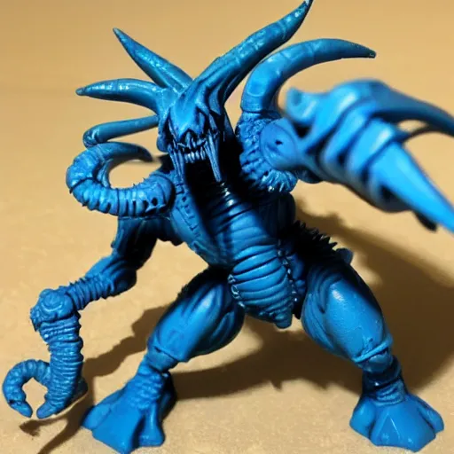 Image similar to a warhammer40k tyranid figurine painted blue