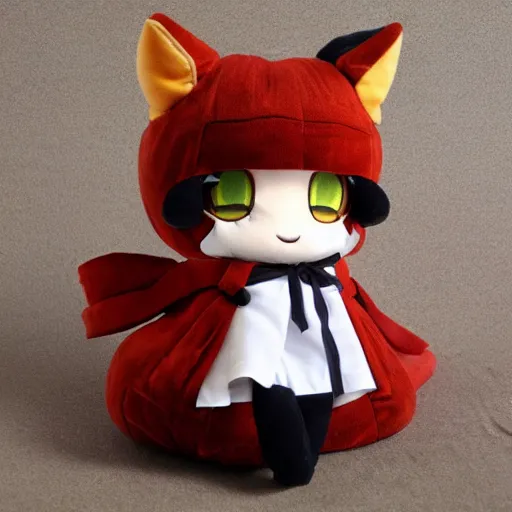 Prompt: cute fumo plush of a foxgirl rpg item shop owner, three point lighting, dramatic, anime, grumpy