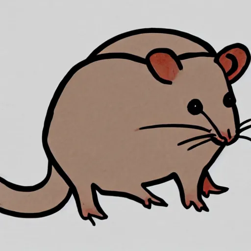 Image similar to a tiny cute rat drawn by a child