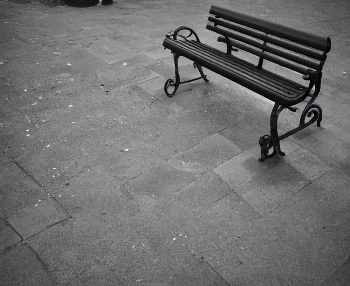 Prompt: 4 k hd, high detail photograph of a bench in paris, shot with sigma f / 4. 2, 2 5 0 mm sharp lens, wide shot, volumetric lighting, high level texture render, unreal engine