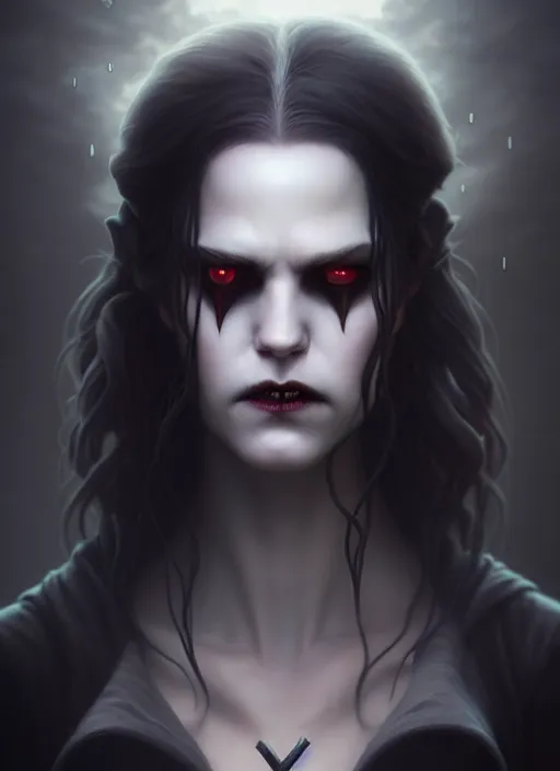 Prompt: a vampire standing in a dark alley! with a beautiful symmetrical face!!! cinematic lightning, murky dusty deep, smoky eyes, isolated, studio lighting by artgerm yuri shwedoff and tom bagshaw