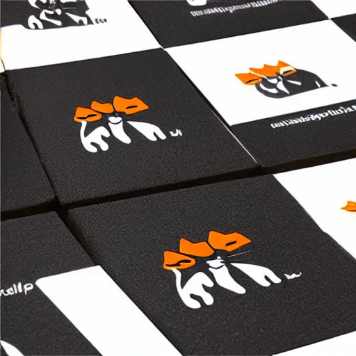 Prompt: product sticker of cat medicine with rectangle shape, elegant, minimalist, black and orange and white in color,