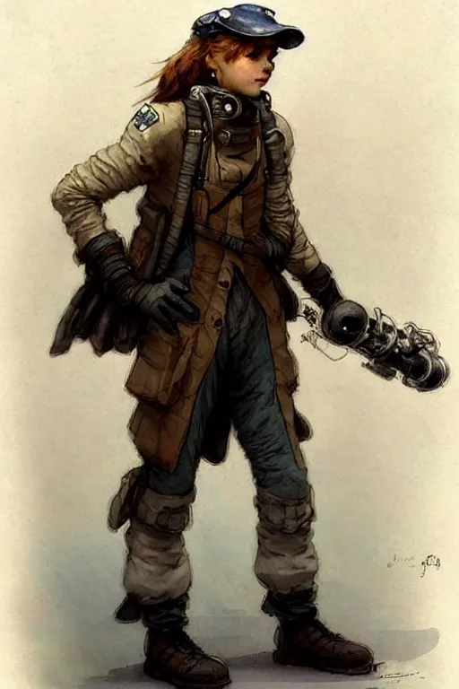 Image similar to ( ( ( ( ( 2 0 5 0 s retro future 1 0 year boy old super scientest in space pirate mechanics costume full portrait. muted colors. ) ) ) ) ) by jean - baptiste monge!!!!!!!!!!!!!!!!!!!!!!!!!!!!!!