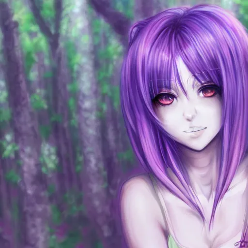 Prompt: realistic painting of Lucy from the anime Elfenlied in the style of RossDraws