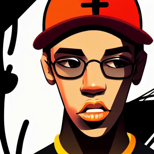 Image similar to 2 d character design, male rapper, vector art, digital art, portrait, 4 k, 8 k, sharp focus, smooth, illustration, concept art, music artist