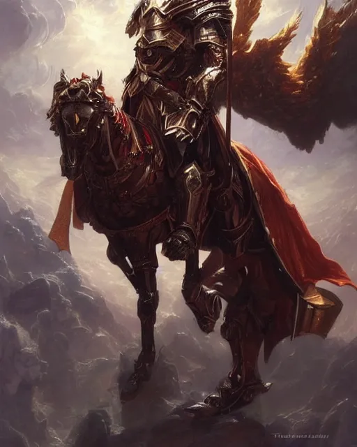 Image similar to A heroic paladin, dressed in a very godly manner. Award winning oil painting by, ross tran, Thomas Cole and Wayne Barlowe. Highly detailed