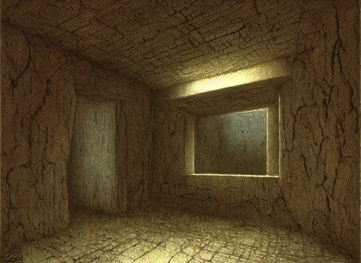 Image similar to An interior by Zdzislaw Beksinski, high definition, digital art, matte painting, very detailed, realistic