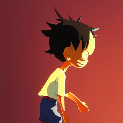 Image similar to goro fujita ilustration of luffy, small streaks of light through, painting by goro fujita, sharp focus, highly detailed, artstation