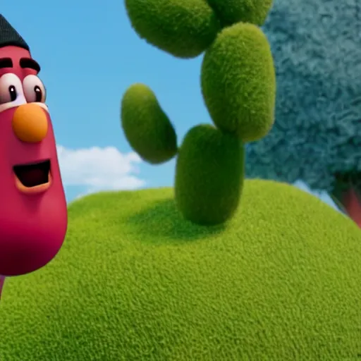 Image similar to still of a character from veggietales who looks like lebron james, veggietales episode and style, 8 k, 4 k, high quality, hyperdetailed