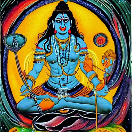 Prompt: Lord shiva creating the universe