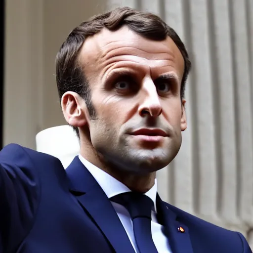 Image similar to Emmanuel Macron lost in the backrooms