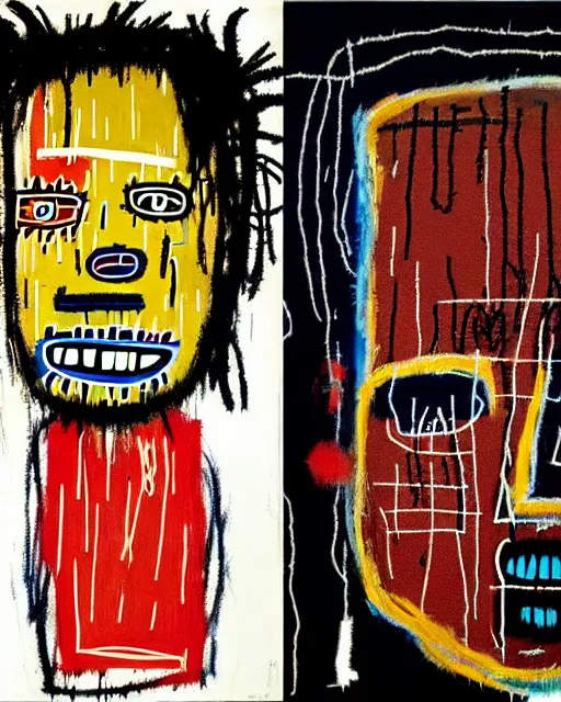 Image similar to portraits by jean - michel basquiat