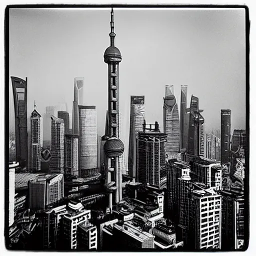 Prompt: “shanghai skyline photo by Ansel adams”