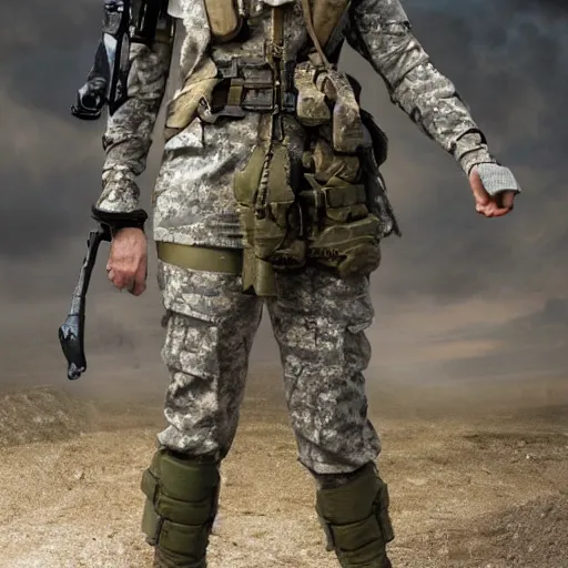 Image similar to jennifer conelly as a futuristic soldier in a future battleground