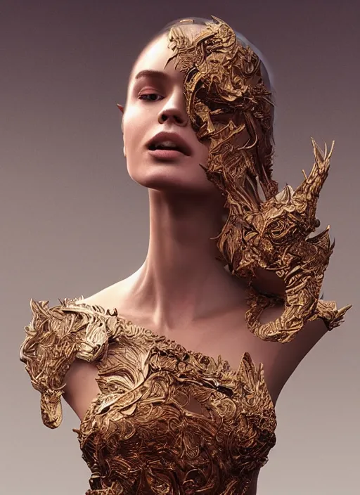 Image similar to sculpture made of flame, portrait, female, future, torch, fire, harper's bazaar, vogue, fashion magazine, intricate, concept art, close up, ornate, luxury, elite, elegant, trending on artstation, by ruan jia, by Kenneth Willardt, by ross tran, by WLOP, by Andrei Riabovitchev,