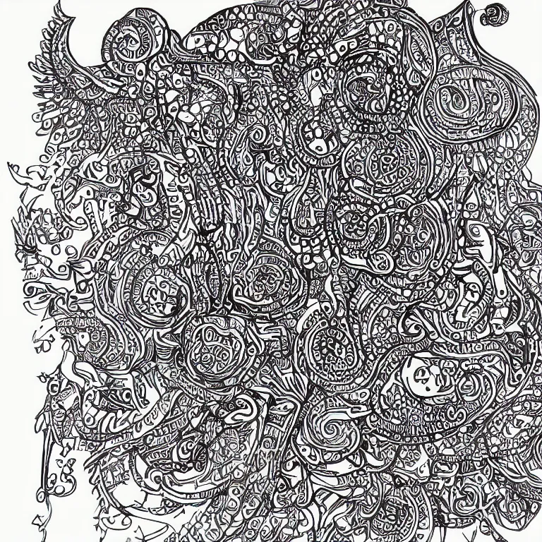 notebook doodle extremely intricate hyper detailed linework pen  