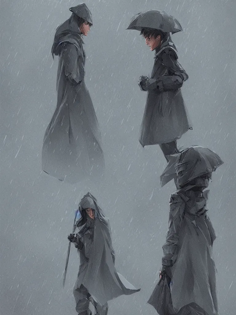 Image similar to rain coat by disney concept artists, blunt borders, rule of thirds