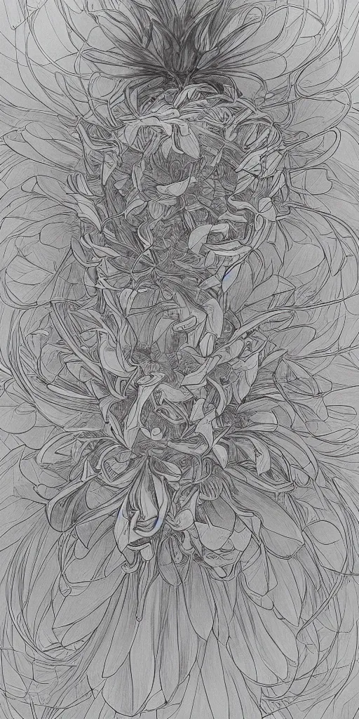 Prompt: highly detailed beautiful photography of flower, sharp focus, dramatic, dynamic lighting, elegant, harmony, beauty, masterpiece, by durero, by moebius, by josan gonzalez, pencil draw