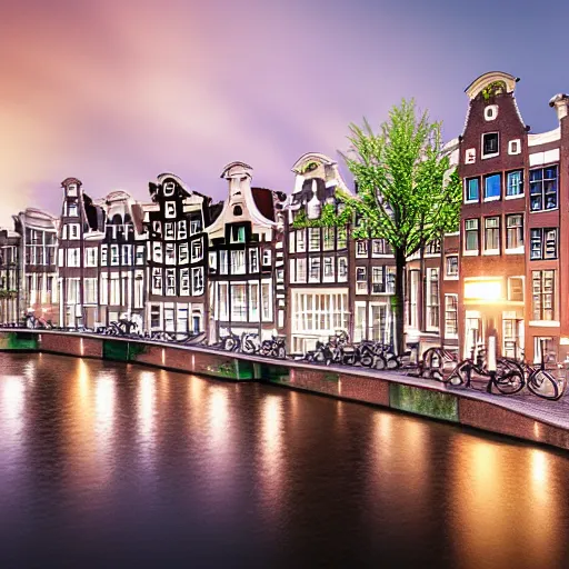 Prompt: amsterdam, future concept render, 2050