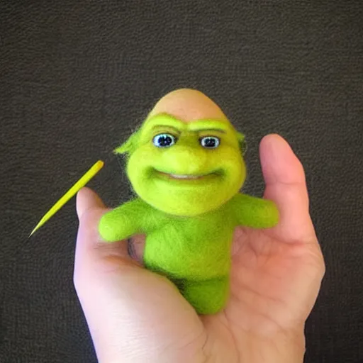 Image similar to shrek needle felted + needle felting art