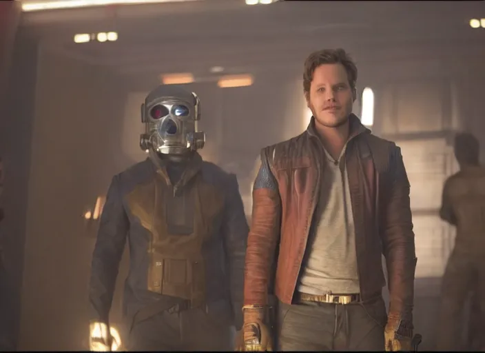 Image similar to a very high resolution image from a new movie, starlord. in a room full of 9 0's, directed by wes anderson