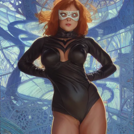 Image similar to Cat Woman, highly detailed, digital painting, artstation, concept art, smooth, sharp focus, illustration, ArtStation, art by artgerm and greg rutkowski and alphonse mucha and J. C. Leyendecker and Edmund Blair Leighton and Katsuhiro Otomo and Geof Darrow and Phil hale and Ashley wood and Ilya repin and Charlie Bowater