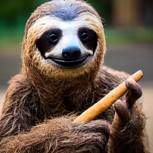 Anthropomorphic Sloth Smoking A Cigar, Xf Iq4, F 1.4, 