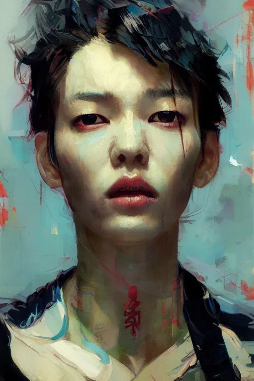 Prompt: jeong ho - yeon by greg rutkowski, jeremy mann, francoise nielly, van gogh, ross tran, rule of thirds, seductive look, beautiful