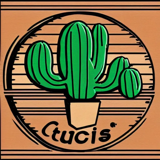 Prompt: a 1 9 9 0 s logo design, cactus online store