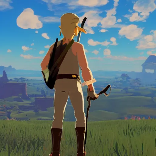 Image similar to Film still of Frank Sinatra, from The Legend of Zelda: Breath of the Wild (2017 video game)